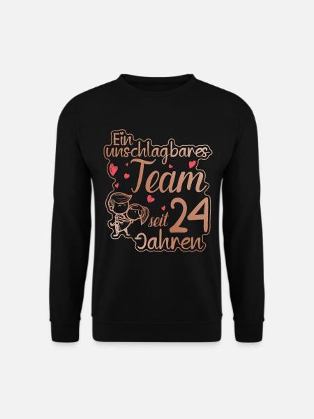 Ein perfektes Team seit 24 Jahren Hochzeitstag - Unisex Pullover - Schwarz