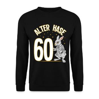 60 Geburtstag Geschenke lustig 60. Geburtstag Mann - Unisex Pullover - Schwarz - Vorne - Alina (178cm) & Michal (187cm)