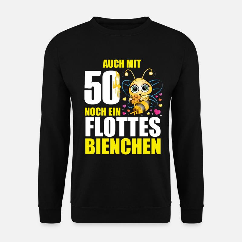 50 Geburtstag Frauen Geschenk lustig Biene Imker - Unisex Pullover - Schwarz