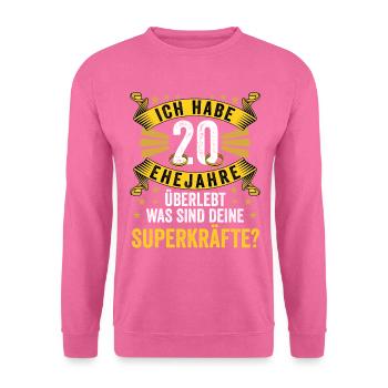 Hochzeitsgeschenke Partneroutfit 20. Hochzeitstag - Unisex Pullover - Pink - Vorne