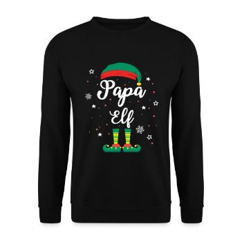 Weihnachten Papa Elf Familie Geschenkidee - Unisex Pullover - Schwarz - Vorne - Alina (178cm) & Michal (187cm)