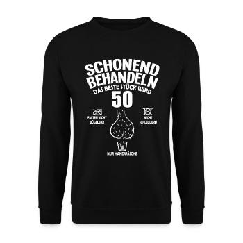 50 Geburtstag Geschenk Club der alten Säcke 50 - Unisex Pullover - Schwarz - Vorne - Alina (178cm) & Michal (187cm)