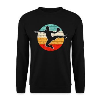 Handball Retro - Unisex Sweatshirt - black - Front - Alina (178cm) & Michal (187cm)