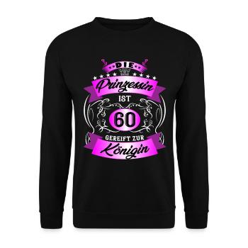 60 Geburtstag Frauen Geschenk 60 Jahre Geburtstag - Unisex Pullover - Schwarz - Vorne - Alina (178cm) & Michal (187cm)