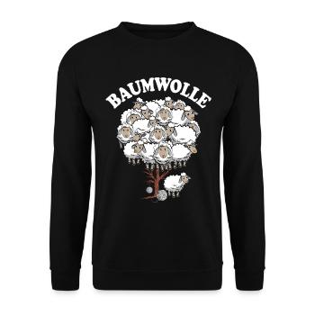 witzige Fun Geschenke Schaf Wortspiel Humor Frauen - Unisex Pullover - Schwarz - Vorne - Alina (178cm) & Michal (187cm)