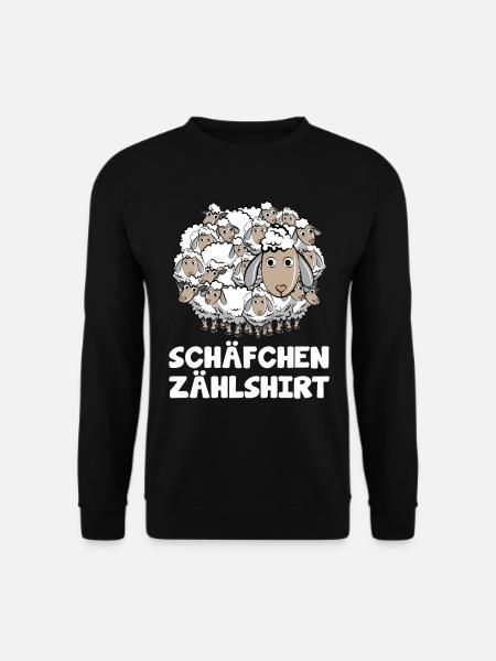 Schafe Schäfchen zählen Schlafen Outfit Nachthemd - Unisex Pullover - Schwarz