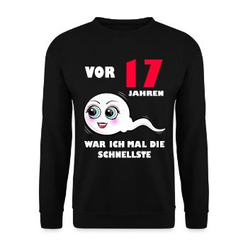 17 Geburtstag 17. Jubiläum 17. Ehrentag Geschenk - Unisex Pullover - Schwarz - Vorne - Alina (178cm) & Michal (187cm)