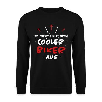 Biker Lustig Spruch Bike Fahrrad Motorrad Geschenk - Unisex Pullover - Schwarz - Vorne - Alina (178cm) & Michal (187cm)