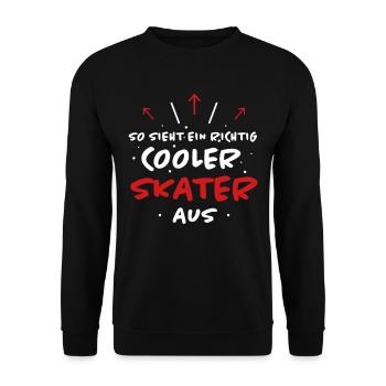 Skater Lustiger Spruch Skating Sprüche Geschenk - Unisex Pullover - Schwarz - Vorne - Alina (178cm) & Michal (187cm)