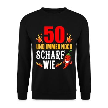 50.Ehrentag 50. Jubiläum Club der alten Säcke 50 - Unisex Pullover - Schwarz - Vorne - Alina (178cm) & Michal (187cm)
