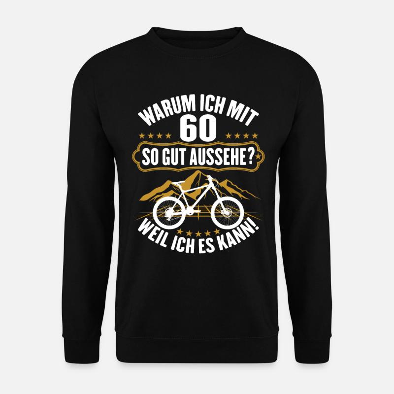 60 Geburtstag 60 Ehrentag 60 Jubiläum Fahrrad - Unisex Pullover - Schwarz