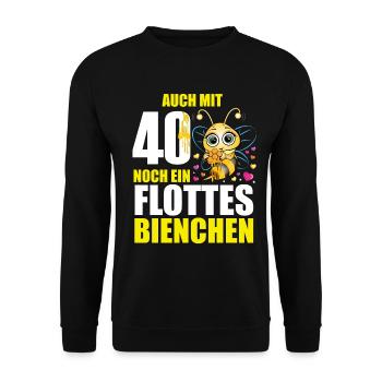 40 Geburtstag Frauen Geschenk lustig Biene Imker - Unisex Pullover - Schwarz - Vorne - Alina (178cm) & Michal (187cm)