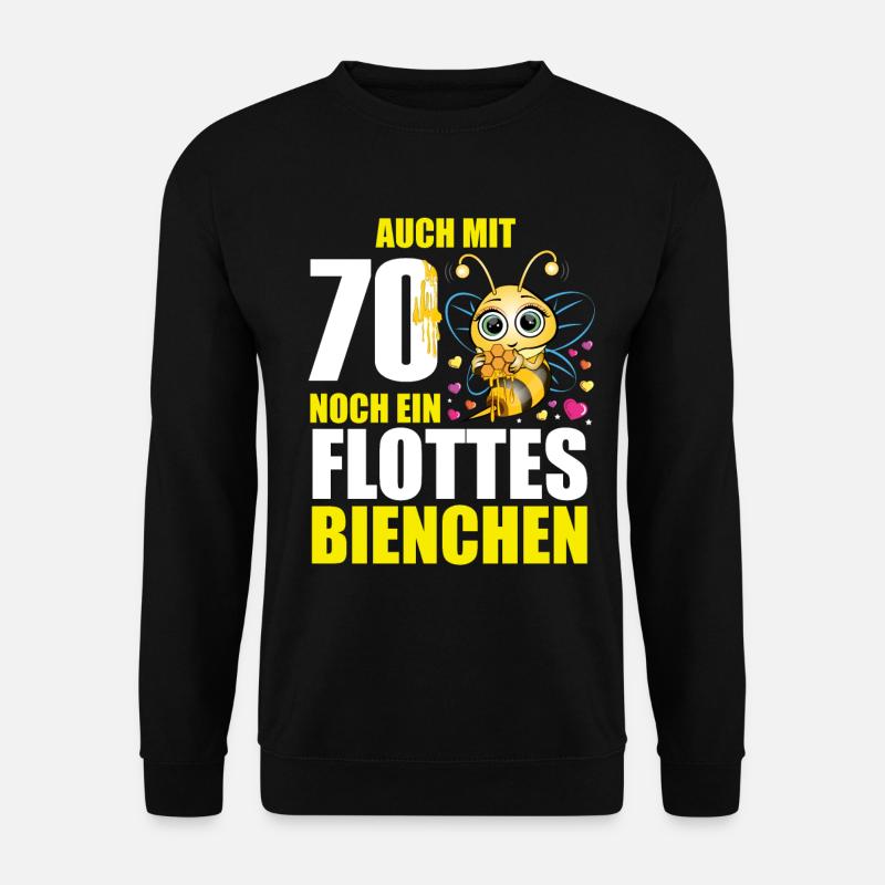 70 Geburtstag Frauen Geschenk lustig Biene Imker - Unisex Pullover - Schwarz