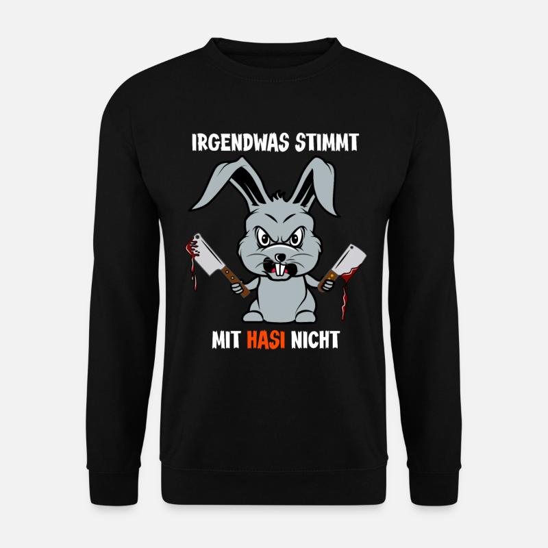 Halloween 2021 Monster verrückter Hase Sarkasmus - Unisex Pullover - Schwarz