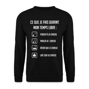 Chasseur accro amoureux chasse temps libre loisirs - Sweat-shirt Unisexe - noir - Devant - Alina (178cm) & Michal (187cm)