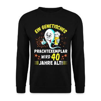 Vor 40 Jahren war ich mal der Schnellste Statement - Unisex Pullover - Schwarz - Vorne - Alina (178cm) & Michal (187cm)