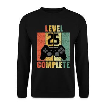 25 Geburtstag 25 Jahre Geschenk lustig 25 Jubiläum - Unisex Pullover - Schwarz - Vorne - Alina (178cm) & Michal (187cm)