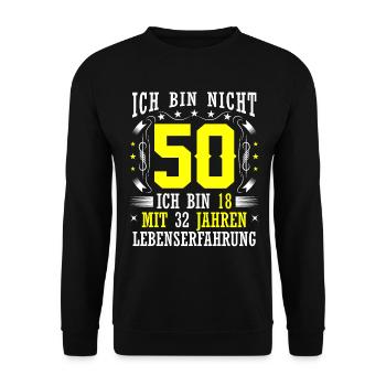 50 Geburtstag Geschenk lustig 50. Jubiläum Humor - Unisex Pullover - Schwarz - Vorne - Alina (178cm) & Michal (187cm)