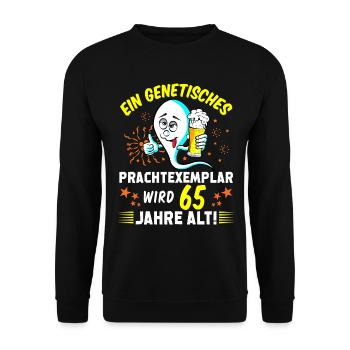 Vor 65 Jahren war ich mal der Schnellste 65 Jahre - Unisex Pullover - Schwarz - Vorne - Alina (178cm) & Michal (187cm)