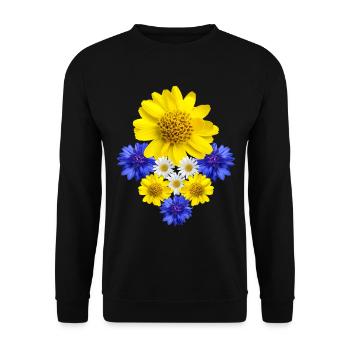 Flower Flower floral Flower vine floral bouquet - Unisex Sweatshirt - black - Front - Alina (178cm) & Michal (187cm)