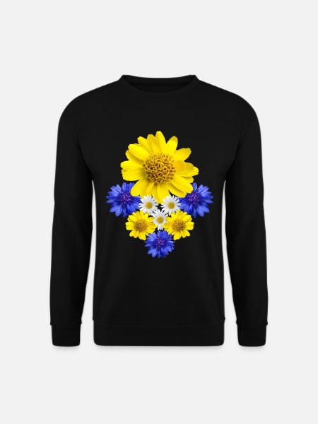 Blume Blüte floral Blumenranke blumig Blumenstrauß - Unisex Pullover - Schwarz