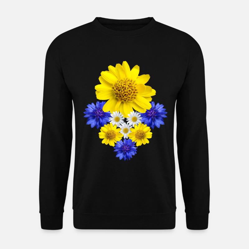 Blume Blüte floral Blumenranke blumig Blumenstrauß - Unisex Pullover - Schwarz