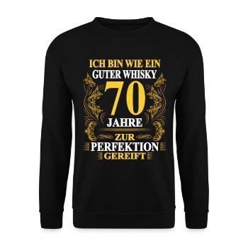 70. Geburtstag lustig Mann 70 Geburtstag Geschenk - Unisex Pullover - Schwarz - Vorne - Alina (178cm) & Michal (187cm)