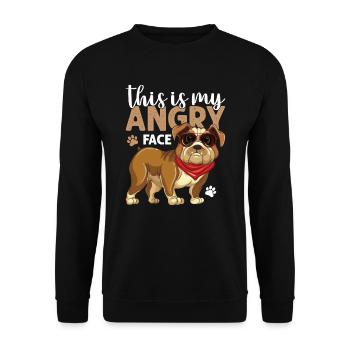 Bulloggen -Bulldog - funny bulldog tshirt - Unisex Sweatshirt - black - Front - Alina (178cm) & Michal (187cm)