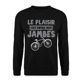 Le plaisir est entre mes jambes humour cycliste - Sweat-shirt Unisexe - noir - Devant - Alina (178cm) & Michal (187cm)