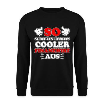 Finanzwirt Lustiger Spruch Büro Beamter Geschenk - Unisex Pullover - Schwarz - Vorne - Alina (178cm) & Michal (187cm)