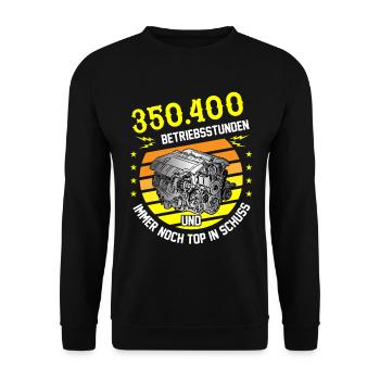 40. Geburtstag Oldtimer Geschenk lustig 40 Jahre - Unisex Pullover - Schwarz - Vorne - Alina (178cm) & Michal (187cm)