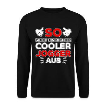 Jogger Laufen Lustiger Spruch Joggen Geschenk - Unisex Pullover - Schwarz - Vorne - Alina (178cm) & Michal (187cm)