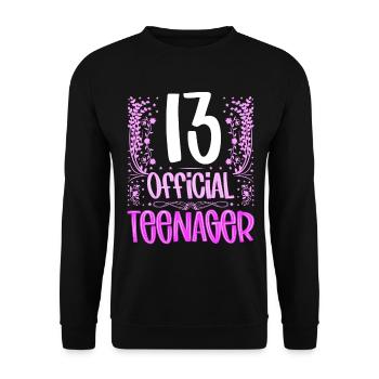 13 Geburtstag Mädchen süß 13. Geburtstag 13 Jahr - Unisex Pullover - Schwarz - Vorne - Alina (178cm) & Michal (187cm)