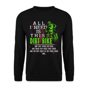 Dirt Bike - Unisex Pullover - Schwarz - Vorne - Alina (178cm) & Michal (187cm)