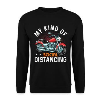 Motorcycle Biker Motorcyclist Gift - Unisex Sweatshirt - black - Front - Alina (178cm) & Michal (187cm)