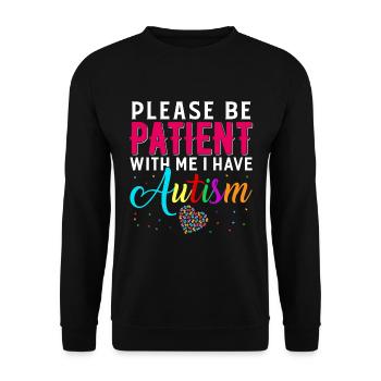 Autist Autismus Autisten Autistisch Geschenk - Unisex Pullover - Schwarz - Vorne - Alina (178cm) & Michal (187cm)