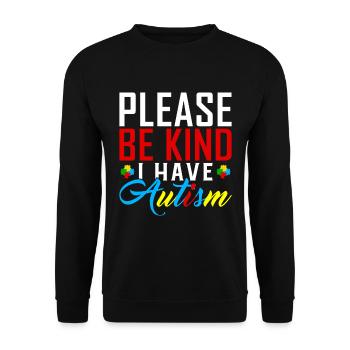 Autist Autismus Autisten Autistisch Geschenk - Unisex Pullover - Schwarz - Vorne - Alina (178cm) & Michal (187cm)