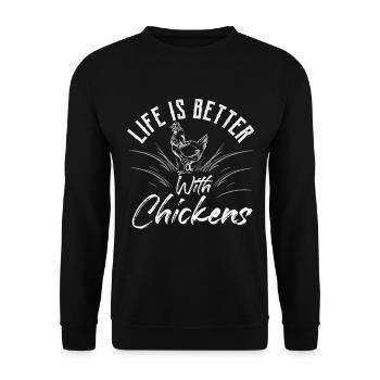 Rooster Poultry Chicken Farm Chicken Coop Cadeau - Sweat-shirt Unisexe - noir - Devant - Alina (178cm) & Michal (187cm)