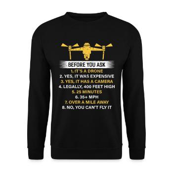 Drone - Unisex Pullover - Schwarz - Vorne - Alina (178cm) & Michal (187cm)