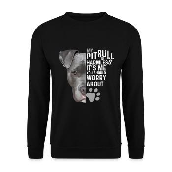 Pitbull - Sweat-shirt Unisexe - noir - Devant - Alina (178cm) & Michal (187cm)