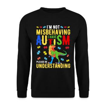Autist Autismus Autisten Autistisch Geschenk - Unisex Pullover - Schwarz - Vorne - Alina (178cm) & Michal (187cm)