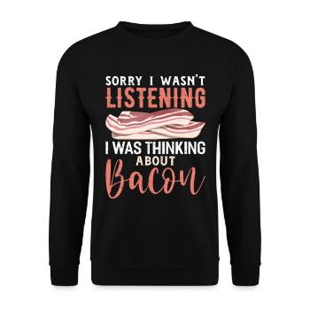 Bacon - Unisex Sweatshirt - black - Front - Alina (178cm) & Michal (187cm)
