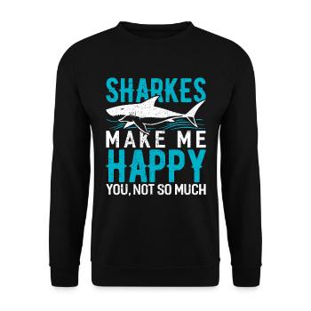 Shark - Unisex Pullover - Schwarz - Vorne - Alina (178cm) & Michal (187cm)