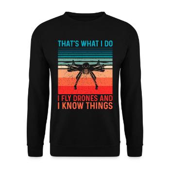 Drone - Unisex Pullover - Schwarz - Vorne - Alina (178cm) & Michal (187cm)