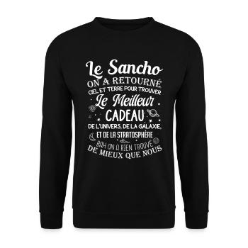 Meilleur cadeau poto sancho ciel et terre drôle - Sweat-shirt Unisexe - noir - Devant - Alina (178cm) & Michal (187cm)