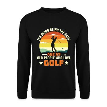 Grandfather Dad Amateur Golf Humor Grandpa Old - Unisex Sweatshirt - black - Front - Alina (178cm) & Michal (187cm)