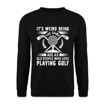 Großvater Papa Amateur Golf Humor Alt - Unisex Pullover - Schwarz - Vorne - Alina (178cm) & Michal (187cm)