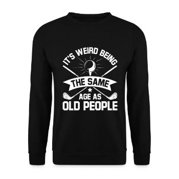Grandfather Dad Amateur Golf Humor Grandpa Old - Unisex Sweatshirt - black - Front - Alina (178cm) & Michal (187cm)