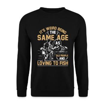 Grandfather Dad Fishing Amateur Humor Old Grandpa - Unisex Sweatshirt - black - Front - Alina (178cm) & Michal (187cm)