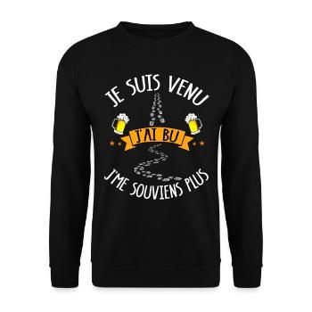 Geschenke für Bierliebhaber Humor biere apero - Unisex Pullover - Schwarz - Vorne - Alina (178cm) & Michal (187cm)